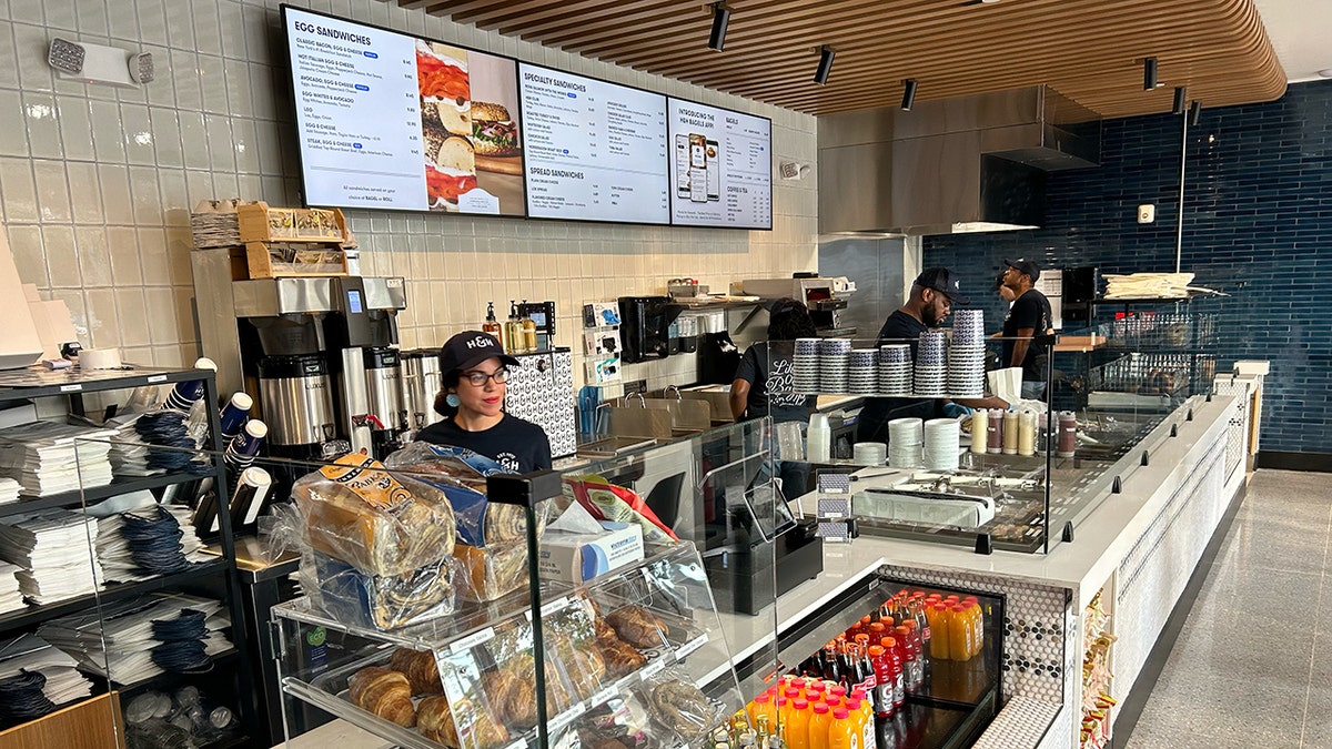 The interior of an H&H Bagels in Boca Raton, Florida.