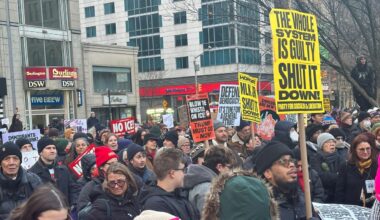 Demonstrators marched in solidarity with Minnesota, where communities say immigration enforcement has sharply intensified. (Spectrum News NY1)