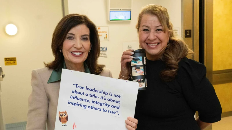 Gov. Hochul Visits York Child Care Center to Promote Universal Childcare Proposal - York College / City University of New York