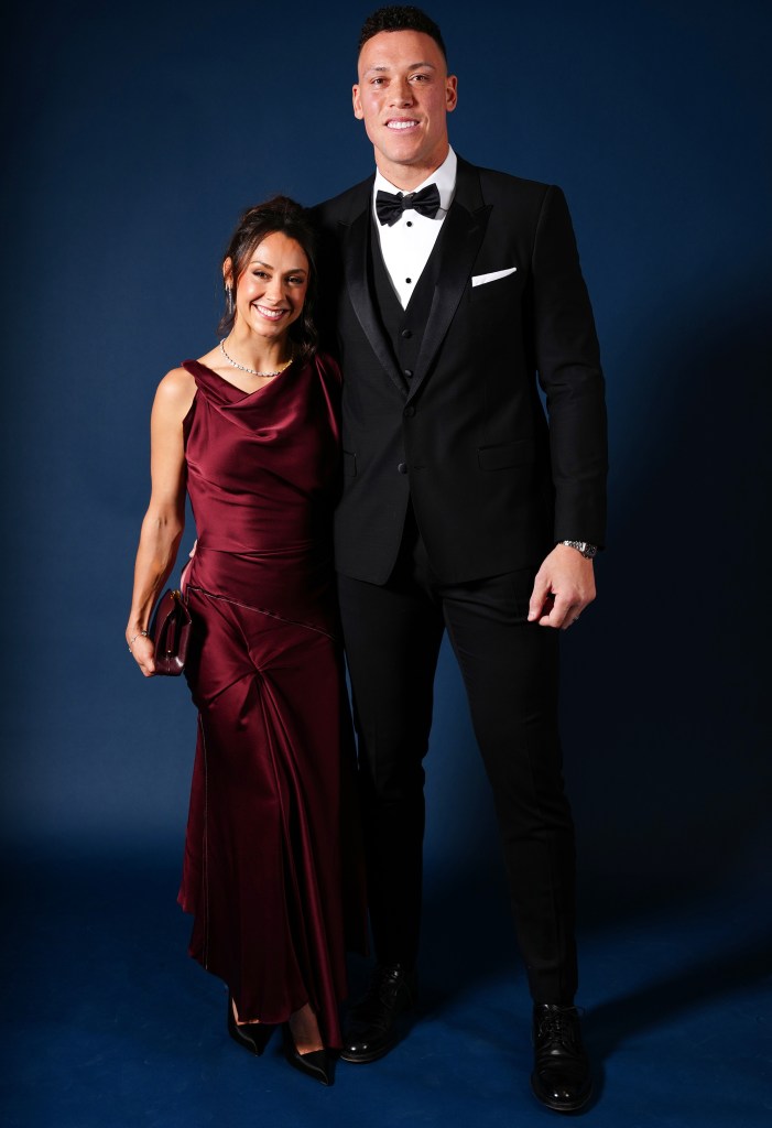 Samantha and Aaron Judge at the 2026 BBWAA Awards Dinner in NYC on Jan. 24, 2026.