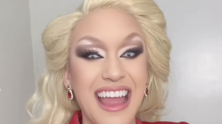 Drag queen Lauren Banall as her character, Erika Qwerk.