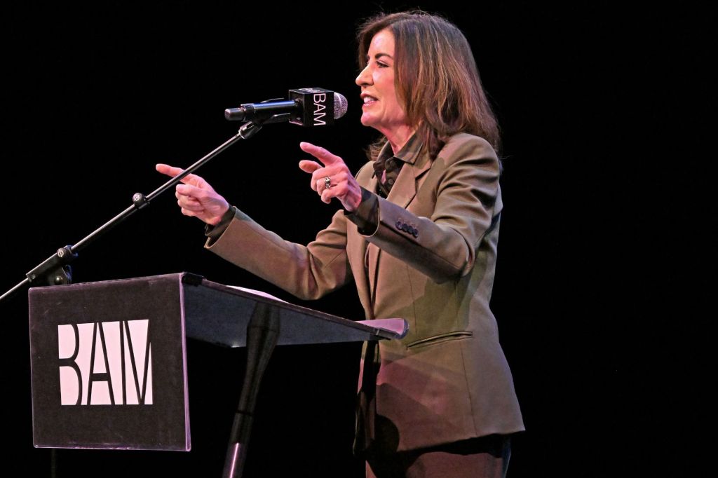 Governor Hochul (pictured) speaks at the Martin Luther King, Jr. celebration held at the Brooklyn Academy of Music on this federal holiday. 30 Lafayette Avenue, Brooklyn, NY.