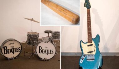 ‘Ed Sullivan Show’ Beatles drumkit, Elton John’s Steinway piano in historic NYC auction