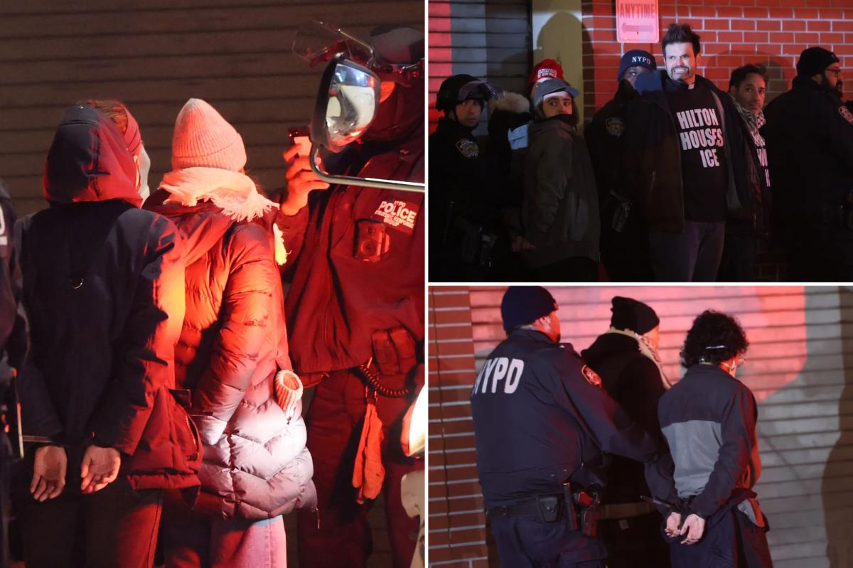 At least 60 anti-ICE protesters arrested for trespassing at NYC Hilton hotel after refusing to leave lobby: sources