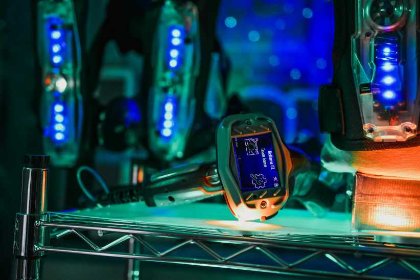 Close-up of laser tage equipment laser tag. nyc