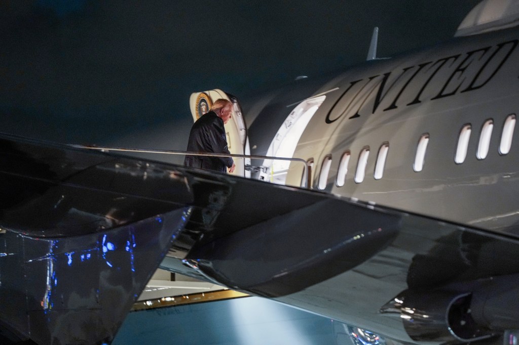 Donald Trump boarding Air Force One.