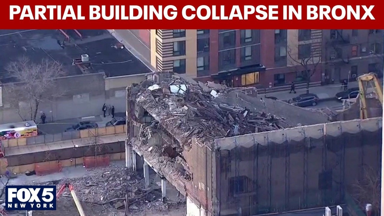Partial building collapse in the Bronx