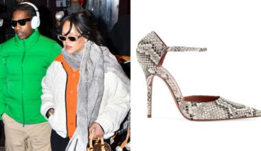 Rihanna and A$AP Rocky seen in Manhattan on Tuesday in New York City.