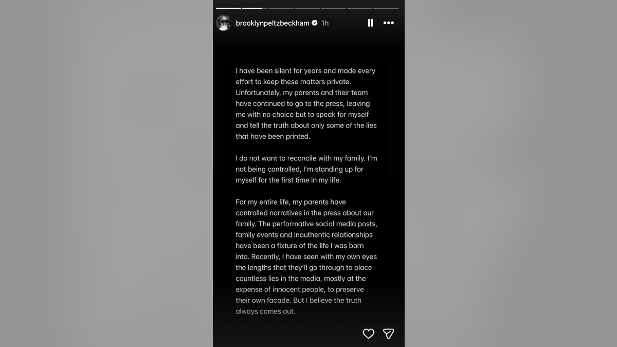 Brooklyn Beckham Instagram story