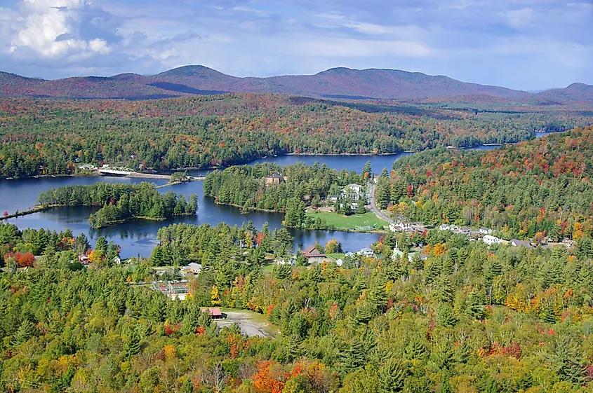 Overlooking the town of Long Lake, New York.