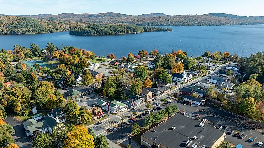 Aerial view of Schroon, New York.