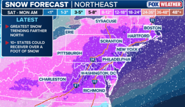 What time does the snow start on Sunday? NYC, NJ timeline
