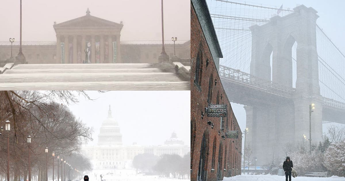How much snow has fallen in the Northeast? Live cameras from NYC, Philly, DC