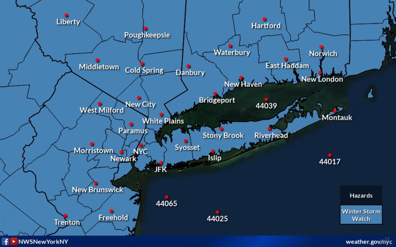 Winter storm watch issued in NYC for weekend snow