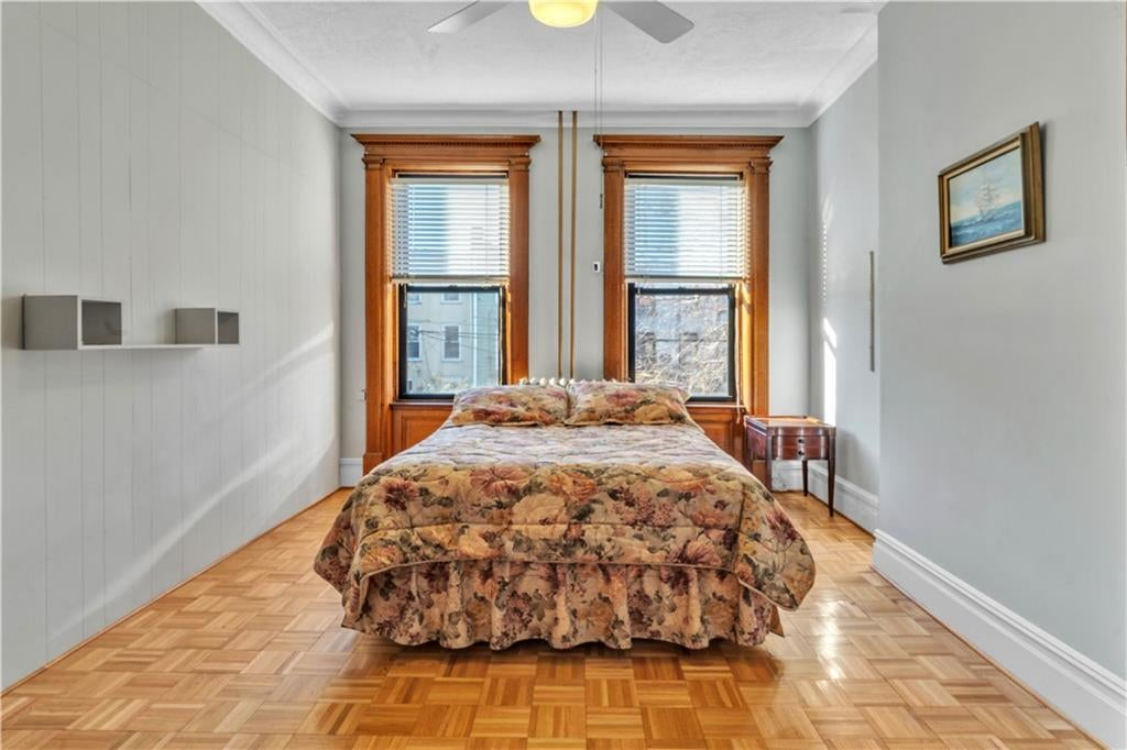 bedroom with two windows