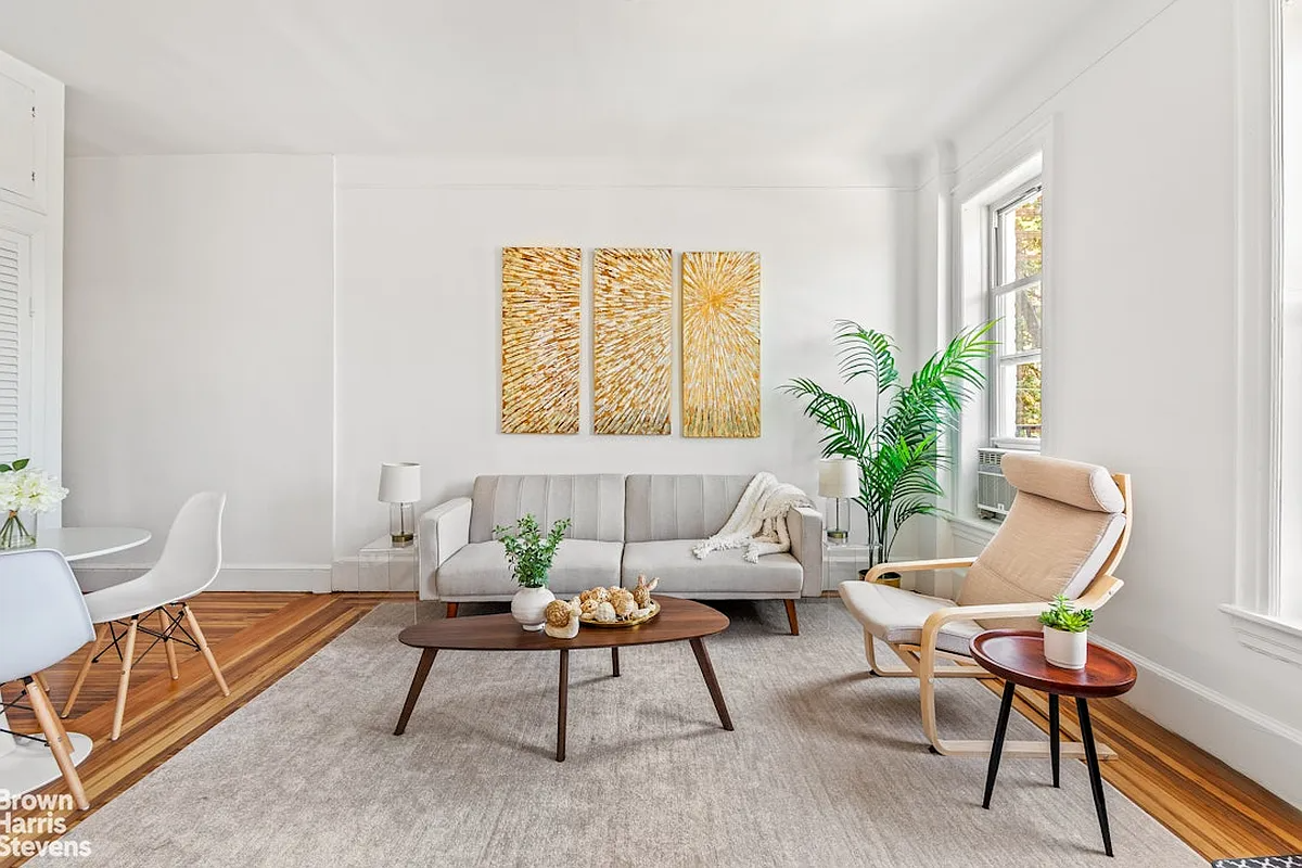 sunset park - living room with wood floor