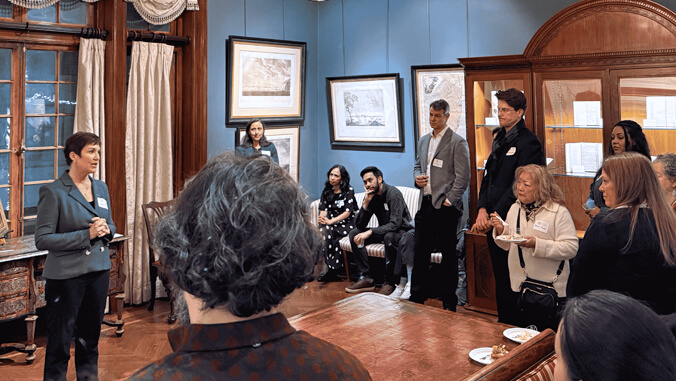 people talking at gathering