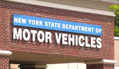building facade reading 'new york state department of motor vehicles'