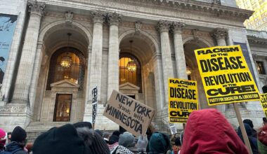 Protesters march in Midtown against Trump's second term