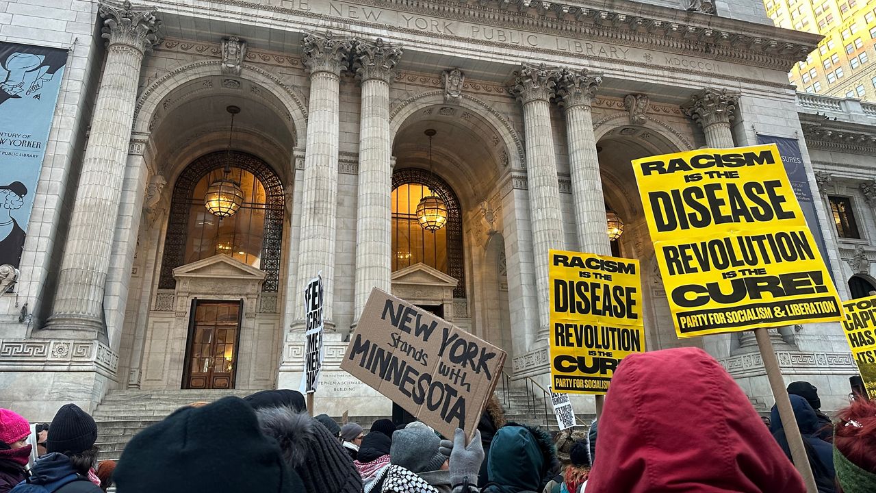 Protesters march in Midtown against Trump's second term