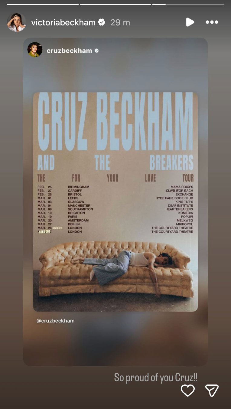 tour poster for cruz beckham and the breakers