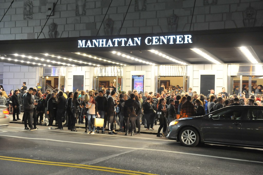 The view outside the Manhattan Center Hammerstein Ballroom after performer Marilyn Manson was injured on stage during a concert, which was then cancelled in New York, NY on September 30, 2017. 