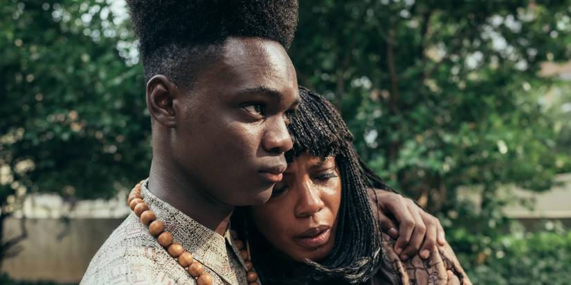 Yusef holding his mother, Sharonne, in 'When They See Us'