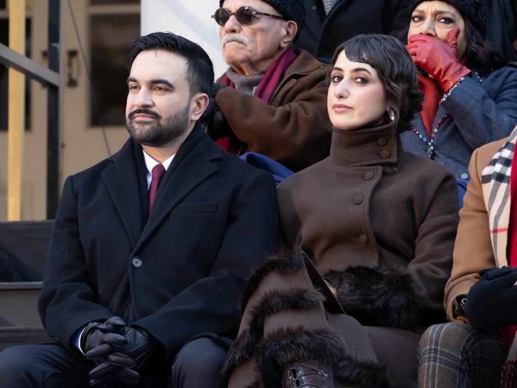 Zohran Mamdani and Rama Duwaji at the Mayoral Inauguration at City Hall.