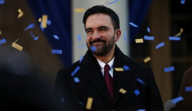 Mayor Zohran Mamdani reacts after speaking during his inauguration ceremony, Thursday, Jan. 1, 2026, in New York. (AP Photo/Heather Khalifa)