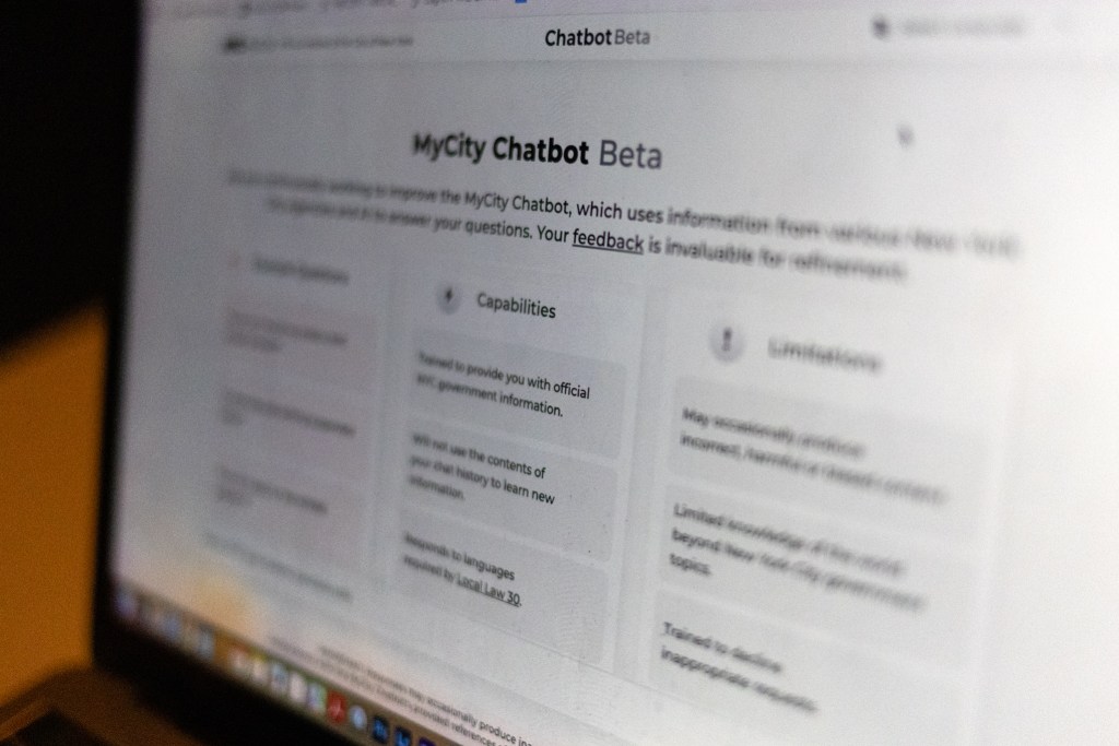 The city was testing a chatbot on NYC.gov,