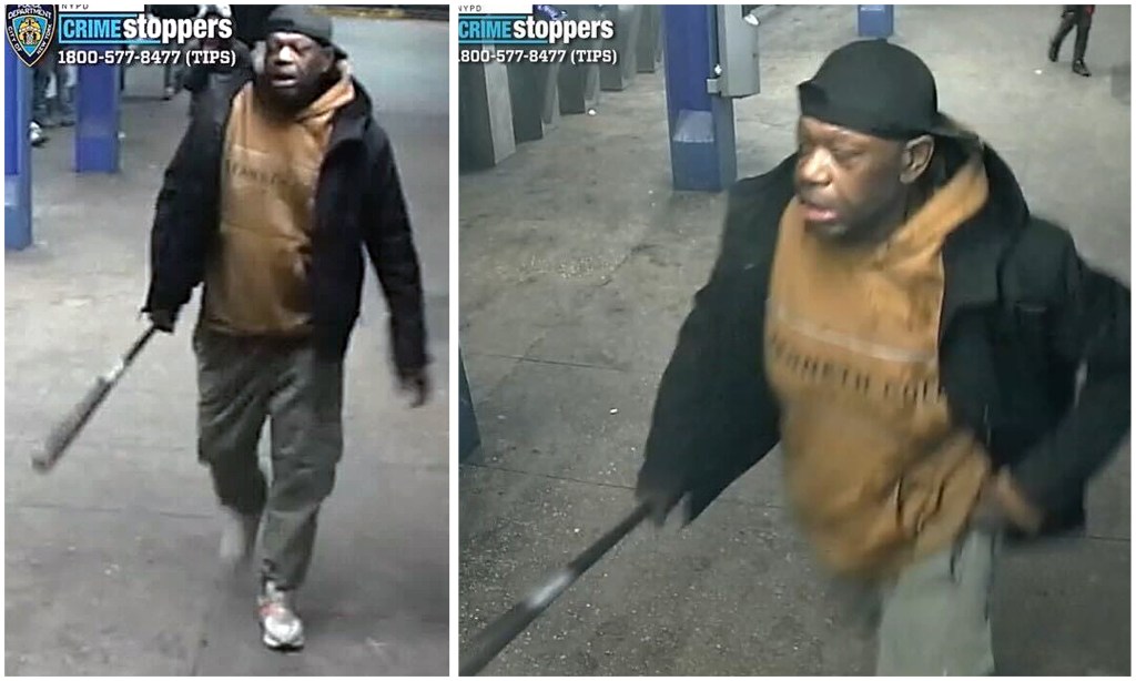 Cops search for man who slammed stranger with baseball bat at Bronx subway station