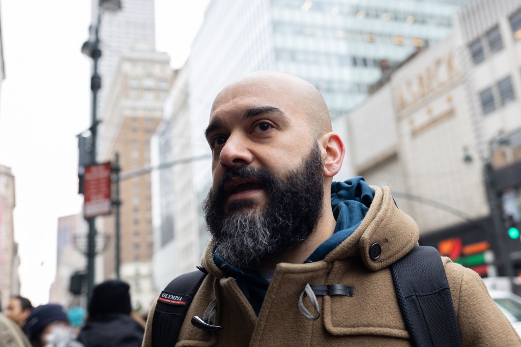 NewYork-Presbyterian nurse educator Cagatay Chelik joined a Midtown protest against a contract deal NYSNA leaders agreed too without their knowledge,