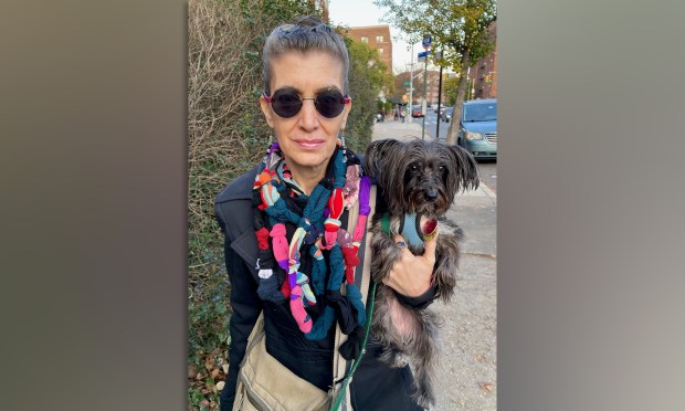 Valerie D'Angelo filed a suit in Kings County Supreme Court against a neighbor whom she accuses of stealing her terrier-mix, Grace. (Courtesy of Ezra Glaser)