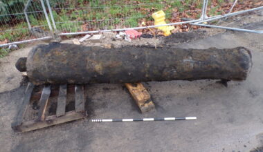 The cannon discovered in Queen's Gardens.