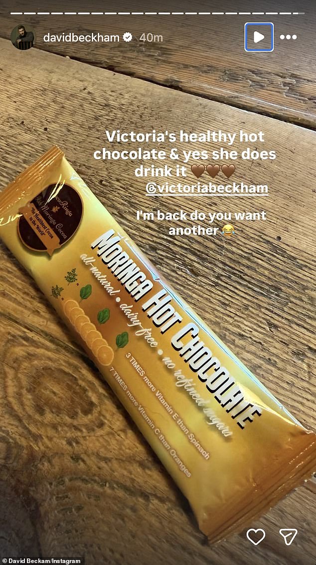 He later followed it up with an Instagram Story showing a hot chocolate sachet