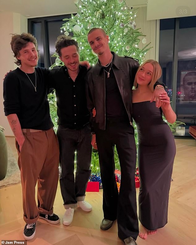 Brooklyn appears to have covered up his his tattoos dedicated to his siblings just days after it was revealed he removed his father tribute inking (pictured in December 2024)