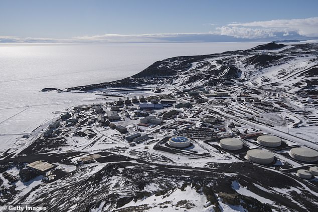 A McMurdo Station (pictured) in Antarctica, the temperature in the early hours of Sunday was 21F, compared to New York City's 3F, and it remained warmer throughout the day