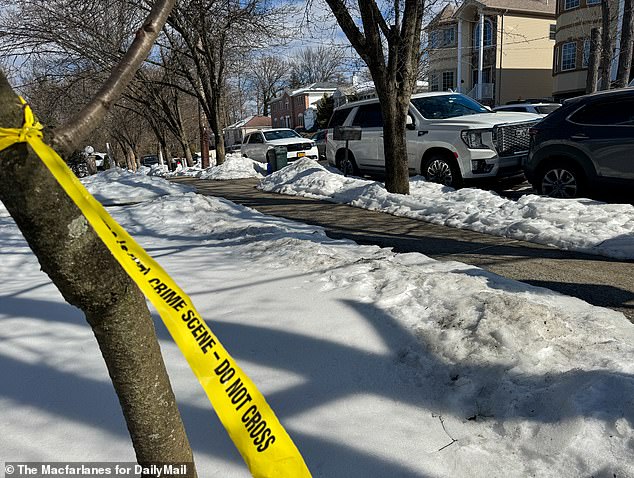 When the Daily Mail arrived at the Staten Island home, both the property and street were still taped off