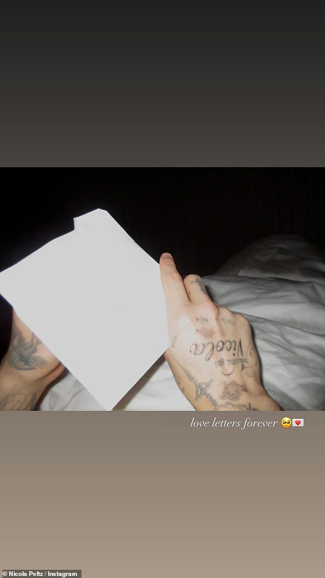 She then shared a snap of a letter they wrote for each other