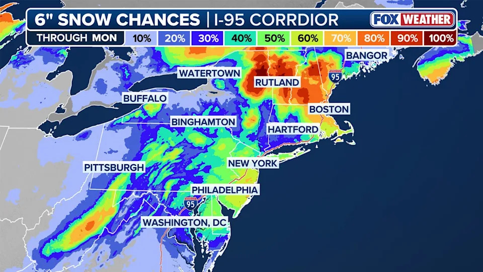 <div>Northeast chances for 6 inches of snow. <strong>(FOX Weather)</strong></div>