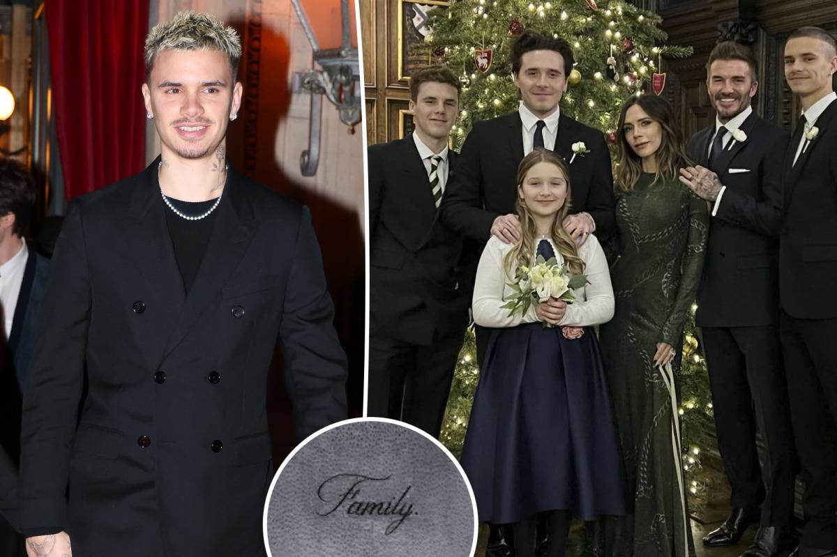 Romeo Beckham debuts 'family' tattoo as Brooklyn covers up his ink