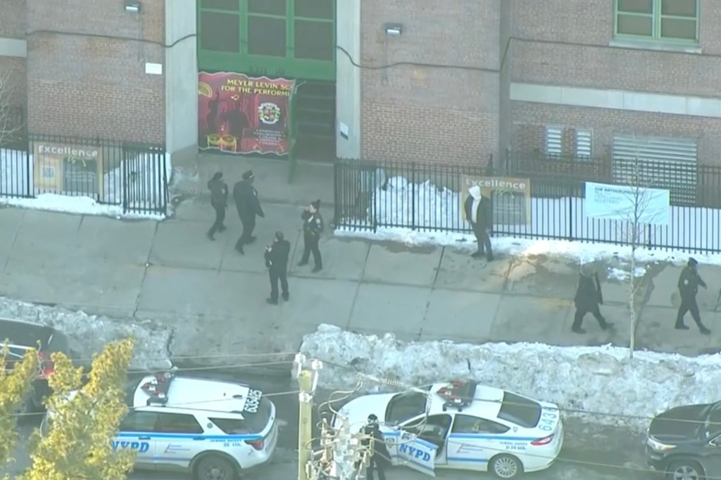 The 13-year-old boy allegedly stabbed the agent in the calf outside IS 285, the Meyer Levin Middle School for the Performing Arts in East Flatbush, cops said.