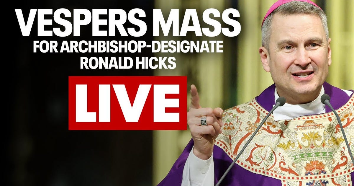 How to watch the Vespers mass for Archbishop-designate Ronald Hicks