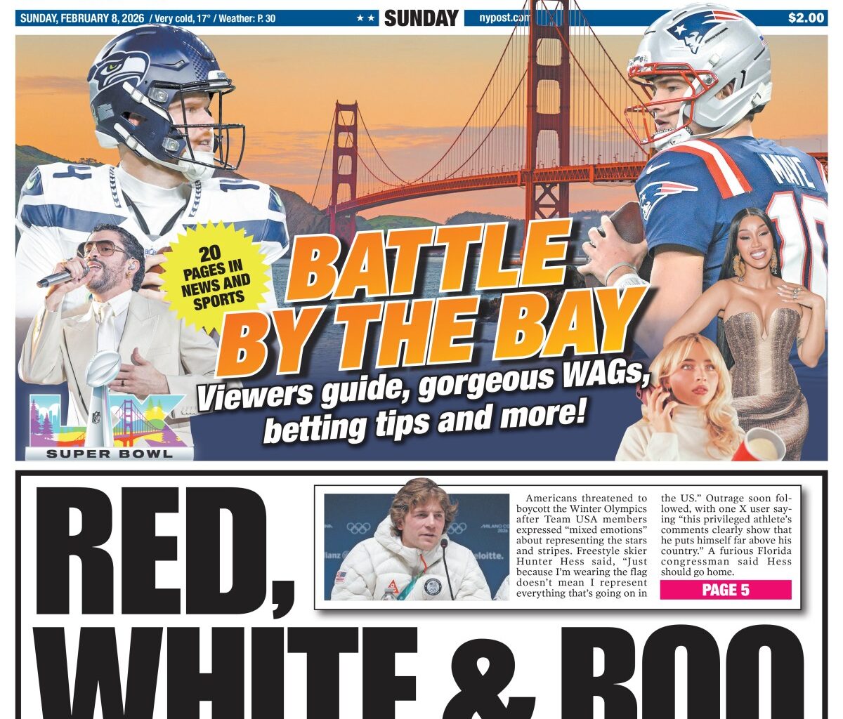 New York Post Cover for February 8, 2026