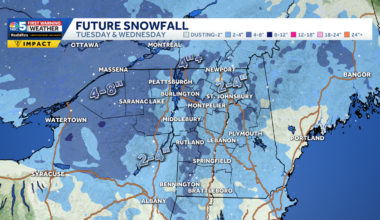 Clipper system to bring more snow, tough travel Tuesday in Vermont, New York