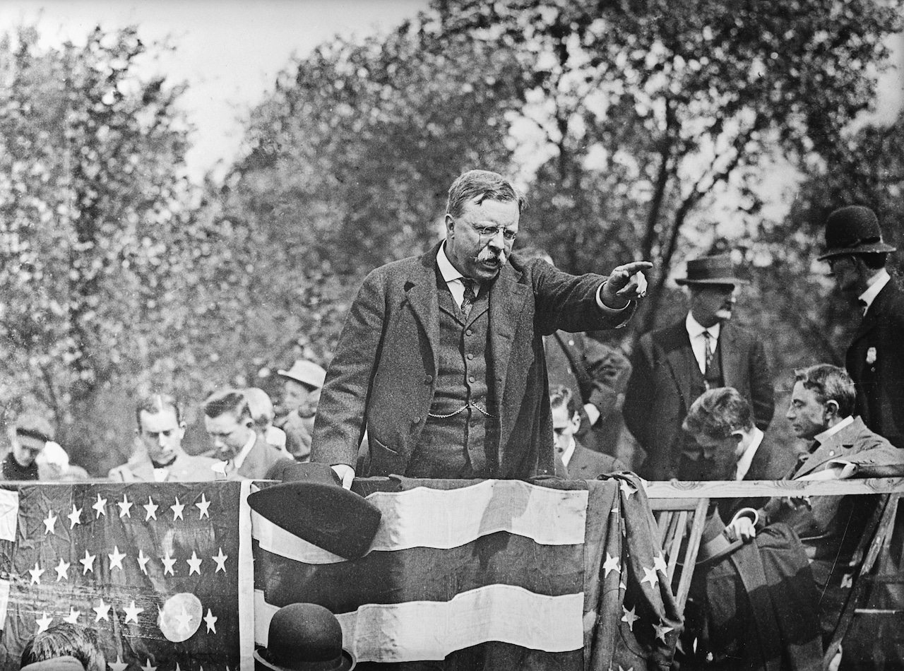Theodore Roosevelt Giving Campaign Speech