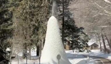 Unique ice volcano emerges through frigid temperatures in Upstate New York