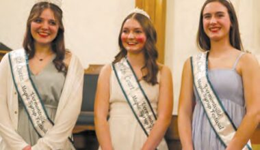McKenzie Soper (left) was named the 2026 Vermontville Maple Syrup Queen this week. She will be joined by her Royal Court, consisting of fellow Maple Valley juniors Kiylee Kirby (center) and Aubree Roth (right). Photos by Molly Macleod