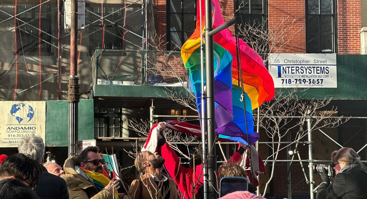 NYC-area officials raise Pride flag at Stonewall after Trump admin takes another down