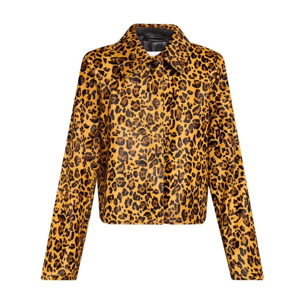 Naomi Leopard-Print Calf Hair Jacket